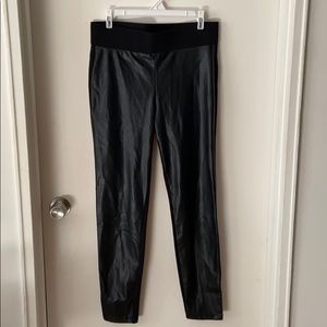 LOFT leather front ponte leggings NWOT